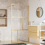 Walk-in Shower Wall with Clear ESG Glass Gold 115x195 cm 154959