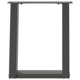 ZNTS Coffee Table Legs U-Shaped 2 pcs Anthracite 38x cm Steel 4012762