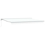 Retractable Awning Manual White 500 x 300 cm Fabric, Metal 3331364