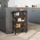 Kitchen Trolley Brown Oak 53x20x76 cm Engineered Wood 842355