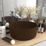Luxury Wash Basin Round Matt Dark Brown 40x15 cm Ceramic 147017