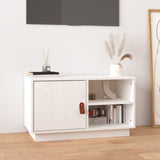 TV Cabinet White 70x34x40 cm Solid Wood Pine 818236