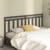 Bed Headboard Grey 186x4x100 cm Solid Wood Pine 814111