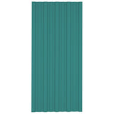 Roof Panels 12 pcs Galvanised Steel Green 100x45 cm 317211
