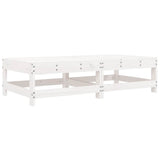 Garden Footstools with Cushions 2pcs White Solid Wood Pine 825584