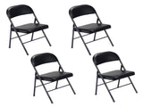 4pcs Elegant Foldable Iron & PVC Chairs for Convention & Exhibition Black 41844164