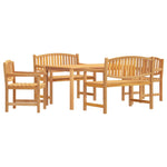 ZNTS 5 Piece Garden Dining Set Solid Wood Teak 3157942