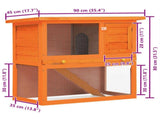 Outdoor Rabbit Hutch Small Animal House Pet Cage 1 Door Wood 170158