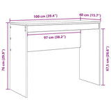 Desk Smoked Oak 100 x 40 x 76 cm 869406
