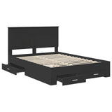 Bed Frame with Headboard Black 135 x 190 cm Engineered Wood 3411315