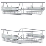 Pull-Out Wire Baskets 2 pcs Silver 45 cm 358372