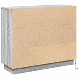 LED Sideboard Grey Sonoma 90 x 32 x 75 cm Engineered Wood 869687