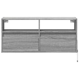 TV Wall Cabinet with LED Lights Grey Sonoma 100x31x45 cm 852339