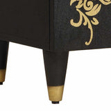 Bedside Cabinet with Door with Drawer Black 50 x 33 x 60 cm 4018819