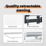 Retractable Awning White 450 x 300 cm Fabric and Aluminium 3330988