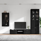 TV Cabinet Set with Drawer FLORIN 3 pcs Black Engineered Wood 3397965