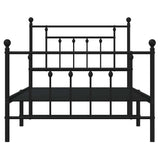 Bed Frame Black Powder-coated steel Single Industrial Bed Frame 353549