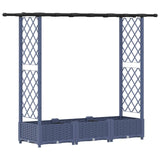 Raised Bed with Trellis and Roof Grey 164 x 40 x 123 cm PP 42032564