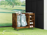 Golf Cabinet with Wheel Plain Smoked Oak 90 x 45 x 98 cm 899467