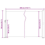 Retractable Side Awning 140 x 300 cm Cream 45354