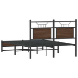 Bed Frame without Mattress Brown Oak 120x190 cm Small Double Engineered Wood 4107013