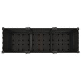Garden Planter with Wheels Black 120 x 40 x 44 cm PP 3423047