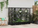 Raised Bed with Trellis and Roof Black 164 x 40 x 123 cm PP 42032546