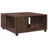 Coffee Table Brown Oak 80x80x40 cm Engineered Wood 853179