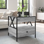 ZNTS Coffee Table with Infinity LED Grey Sonoma 50x50x51 cm 847715