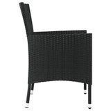 Garden Chairs with Cushions 2 pcs Black Poly Rattan 362519