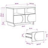 TV Stand 60 x 34.5 x 40 cm High Gloss White Engineered Wood 8011463