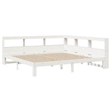 Bookcase Bed without Mattress White 200x200 cm Solid Wood Pine 3324371