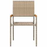 Garden Stacking Chairs 2 pcs Cream and Brown 42006827