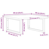 ZNTS Basin Shelf Wall Mounted Steel and Solid Wood Oak 3302485