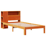 Bookcase Bed without Mattress Wax Brown 100x200cm Solid Wood Pine 3322545