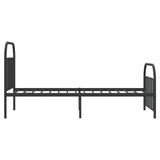 Metal Bed Frame without Mattress with Footboard Black 107x203cm 353649