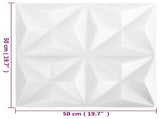Wall Panels 24 pcs Origami White 50 x 50 cm XPS Foam 42046022