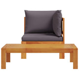 2 Piece Garden Sofa Set with Cushions Solid Wood Acacia 367632