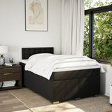 Box Spring Bed with Mattress Black 120x190 cm Fabric 3285843
