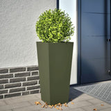 ZNTS Garden Planter Olive Green 35x35x75 cm Steel 851086