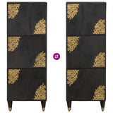 Highboard with Shelf Black 40 x 33 x 110 cm Solid Mango Wood 4018837