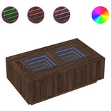 Coffee Table with Infinity LED Brown Oak 116x69x40 cm 3284062