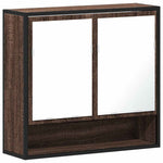 ZNTS Bathroom Mirror Cabinet Brown Oak 65x20x60 cm Engineered Wood 849263