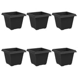 Square Flower Pot 6 pcs Black 33 x 33 x 26 cm Plastic 42020338