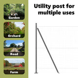 Fence Post with Concrete Base 52 pcs Grey Powder-Coated Steel 3350252