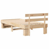 Bed Frame with Headboard Brown 90 x 190 cm Solid Pine Wood 872506