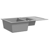 Granite Kitchen Sink Double Basin Grey 142951