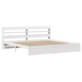 Bed Frame with Headboard without Mattress White 180x200 cm Super King 3306743