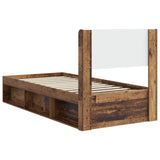 Bed Frame with Storage and Headboard Old Wood 75 x 190 cm 3414273