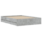 Bed Frame with Drawers without Mattress Concrete Grey 135x190 cm Double 3207311